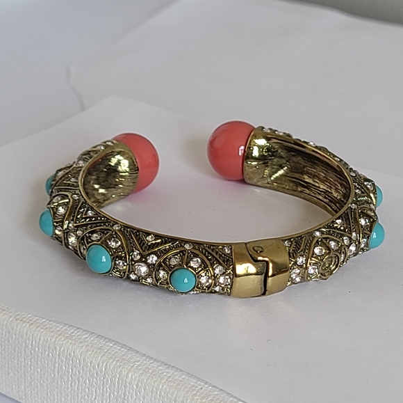Vintage Heidi Daus Boho Encrusted Bangle Swarovski Crystal Cuff Bangle Bracelet - Picture 13 of 14